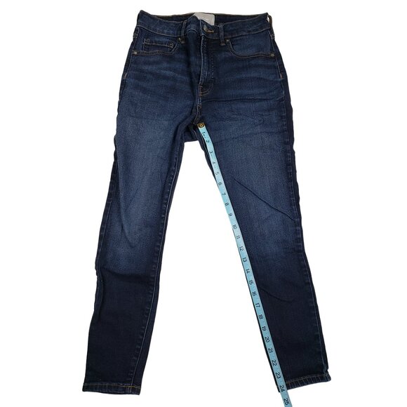 Everlane Dark The Curvy High-Rise Skinny Jean Size 28 Crop Dark Wash Slim - Picture 16 of 16